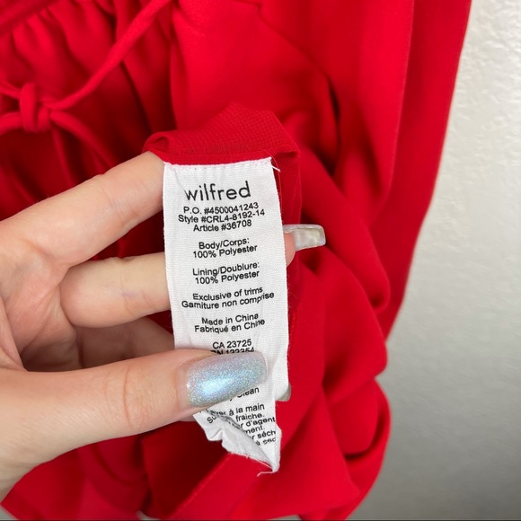 Aritzia Wilfred Red Sabine Wrap Dress - Picture 4 of 5